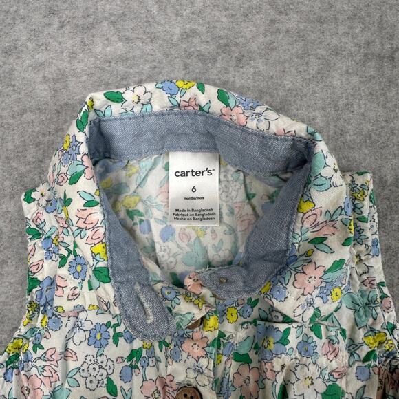 Lot of 3 Baby Girls Clothes 6M Multicolor Floral Polka Dot Summer Outfits Cotton - Picture 2 of 5